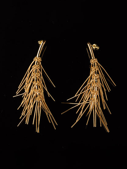 Golden Tassel Stud Earrings THESVELTECHIC