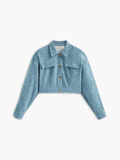 Sequins Decor Crop Jacket Quvarse