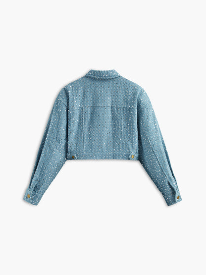 Sequins Decor Crop Jacket Quvarse