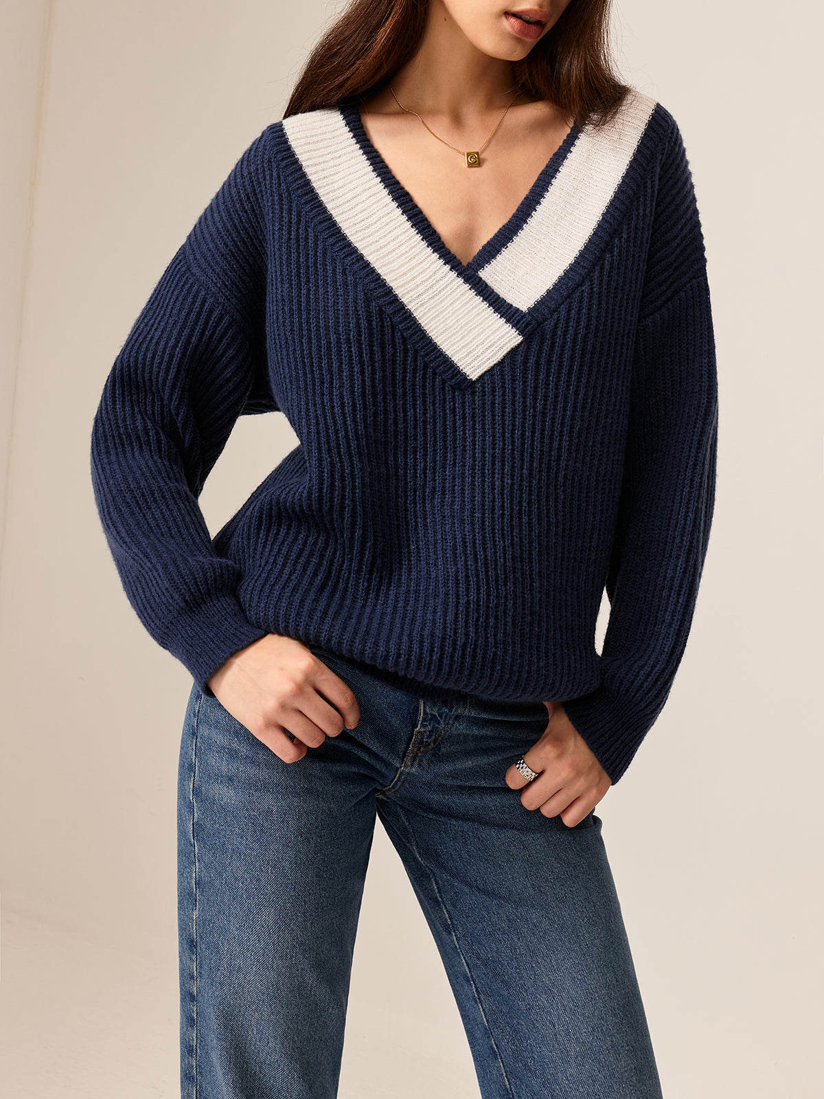 Zıt Bağlamalı Off-Shoulder Kazak Shine Aura