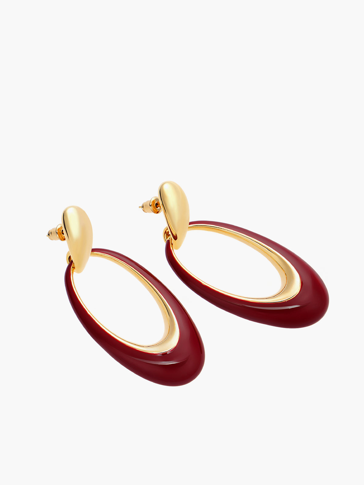 Oil Drop Oval Hoop Earrings THESVELTECHIC