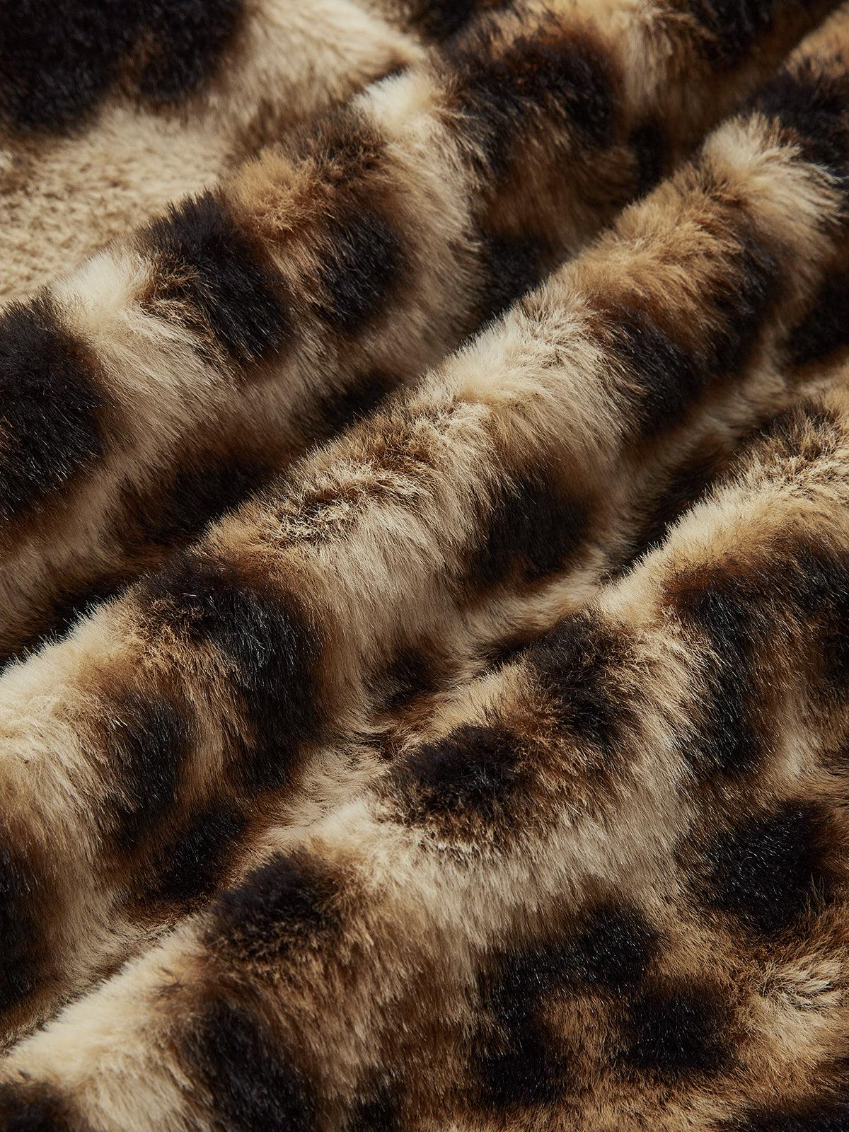 Leopard Print Oversized Faux Fur Coat Quvarse