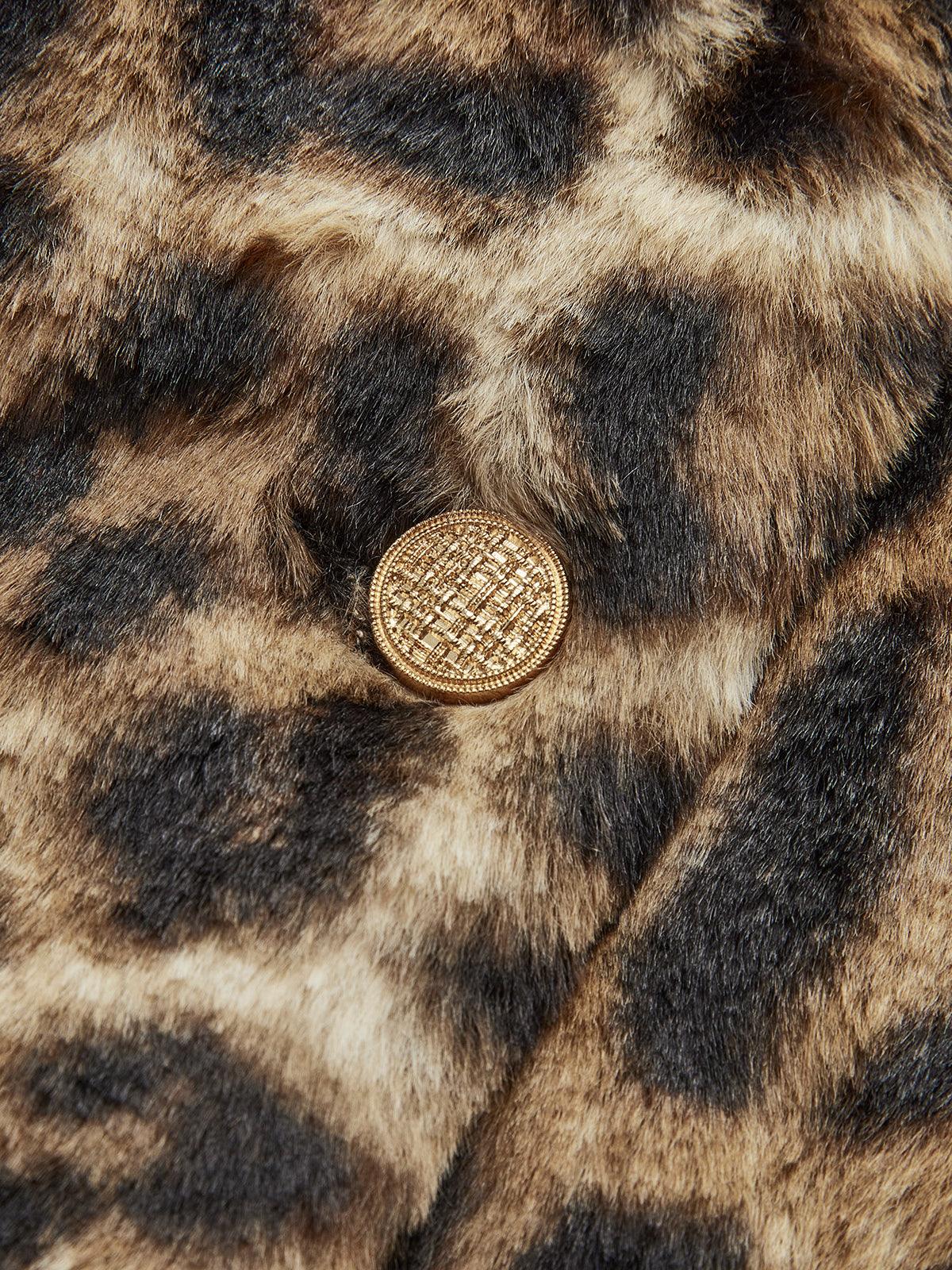 Leopar Desenli Faux Kürk Siaora