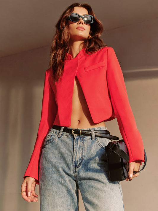 Split Crop Jacket Quvarse