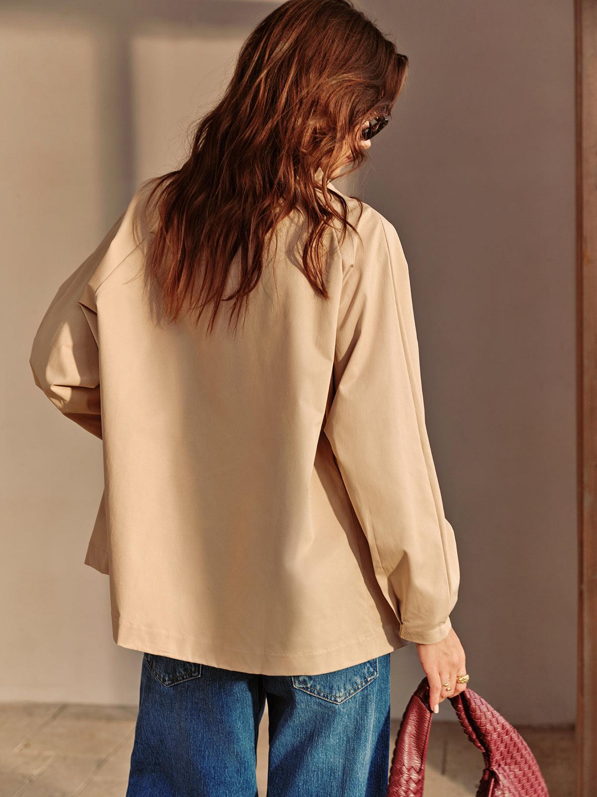 Beige Elegance Crop Ceket Siaora