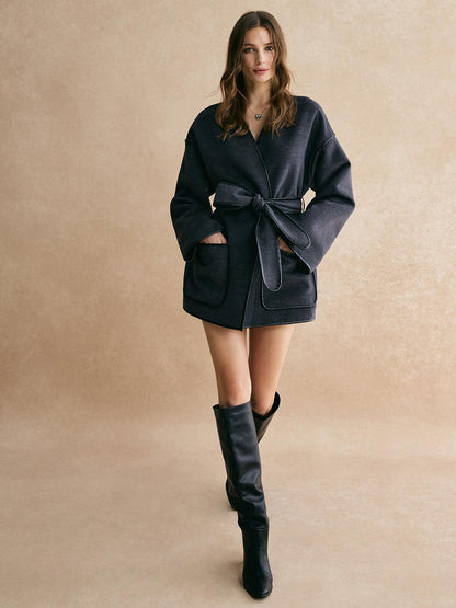 Modern Wrap Belted Ceket Siaora