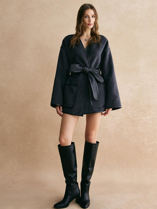 Modern Wrap Belted Ceket Siaora