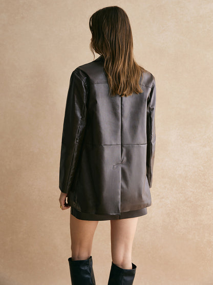 Cepler Suni Deri Blazer Quvarse