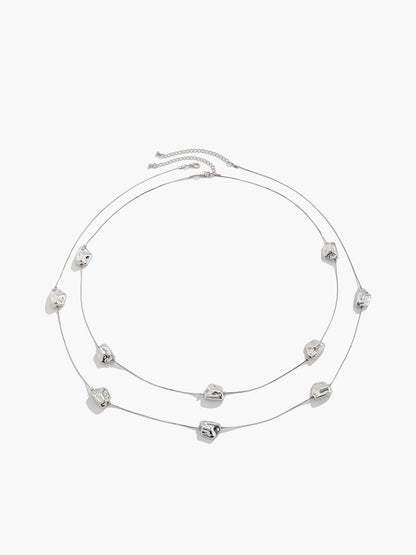 Çift Katmanlı Düzensiz Taşlar Kolye THESVELTECHIC