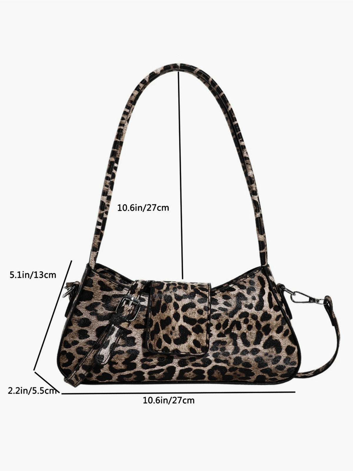 Leopar Desenli Tokalı Koltuk Altı Çanta THESVELTECHIC