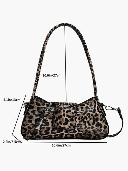 Leopar Desenli Tokalı Koltuk Altı Çanta THESVELTECHIC