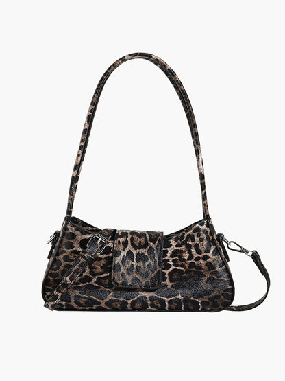 Leopar Desenli Tokalı Koltuk Altı Çanta THESVELTECHIC