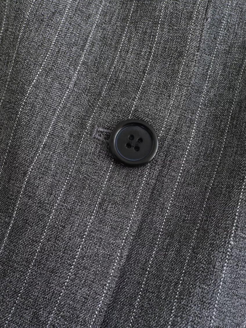 Gri Çizgili Oversize Blazer Ceket Siaora