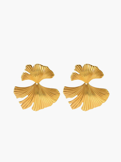 Ginkgo Yaprağı Dalgalı Küpeler THESVELTECHIC