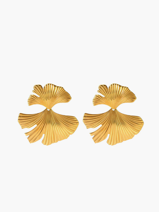 Ginkgo Yaprağı Dalgalı Küpeler THESVELTECHIC