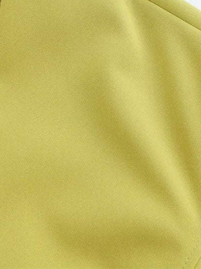Sarı-Kireç Tonlu İnce Kemer Detaylı Blazer Ceket Siaora