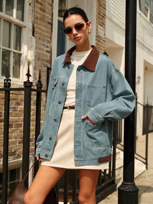 Rustic Charm Denim Ceket Siaora