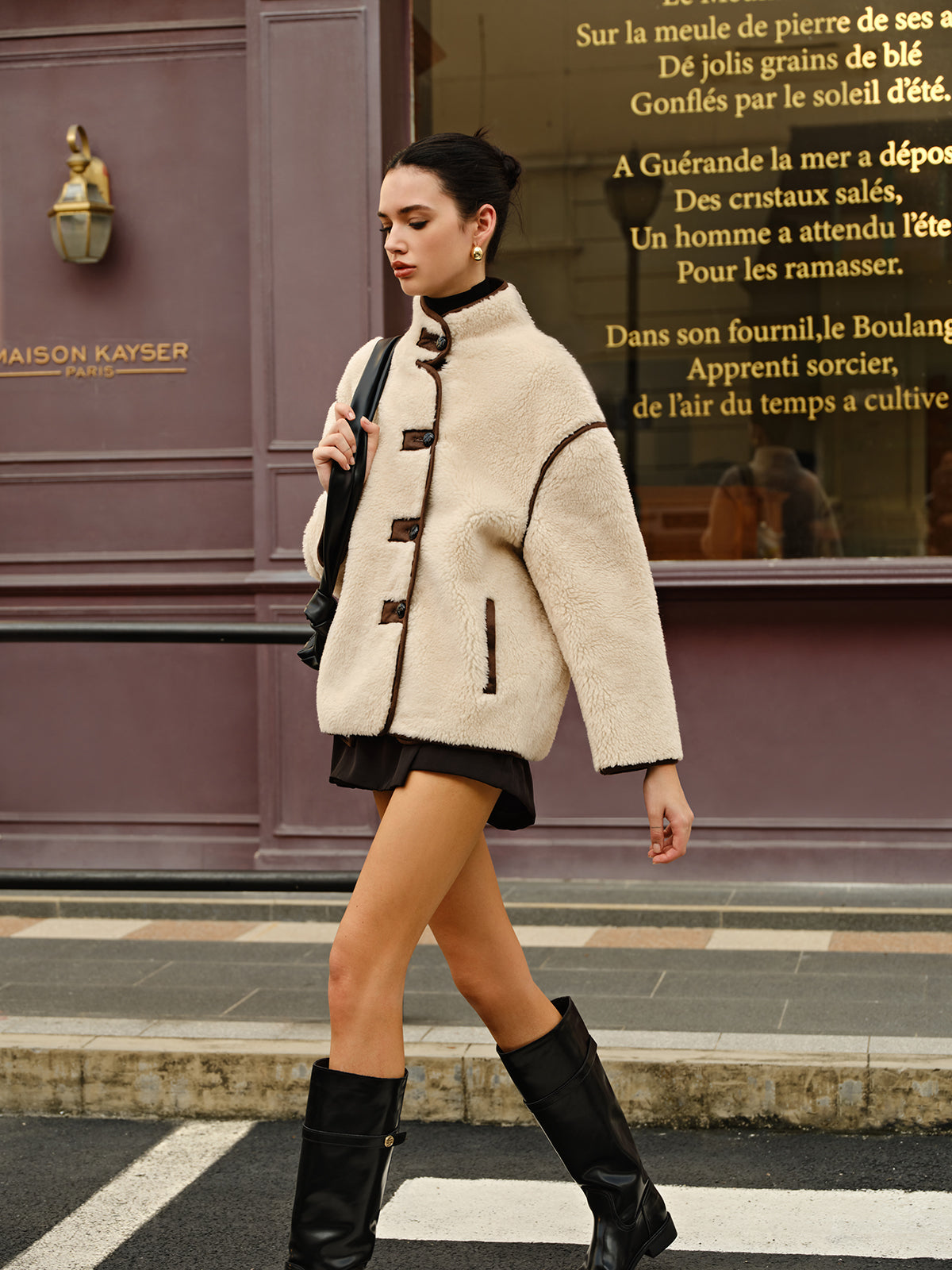 Minky Kontrast Piping Polar Ceket Quvarse