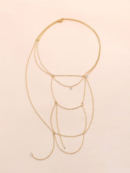 Strass Taşlı Yığınlı Tasma Kolye THESVELTECHIC