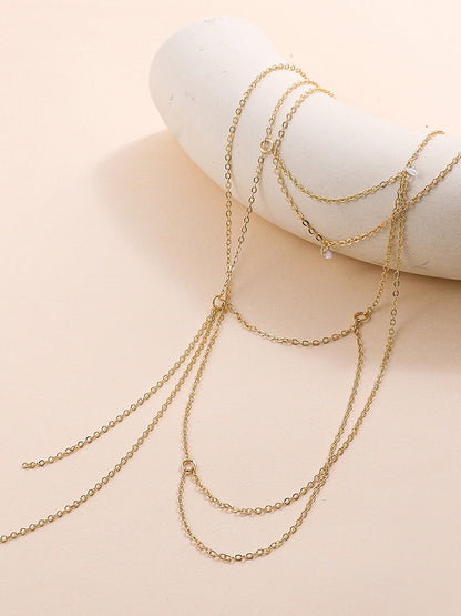 Strass Taşlı Yığınlı Tasma Kolye THESVELTECHIC