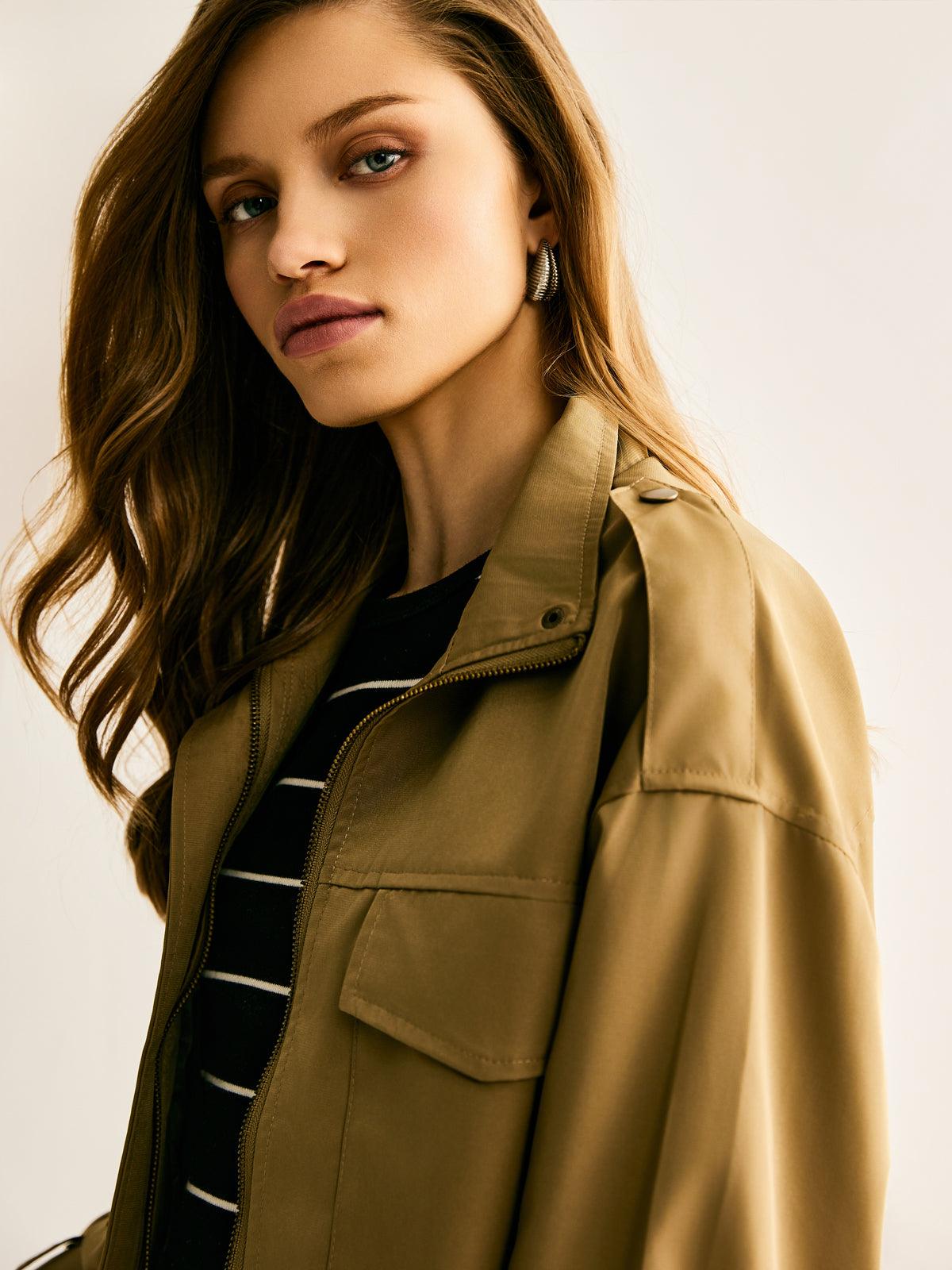 Bold Military Crop Ceket Siaora