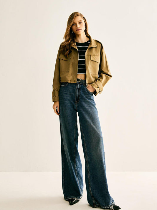 Bold Military Crop Ceket Siaora