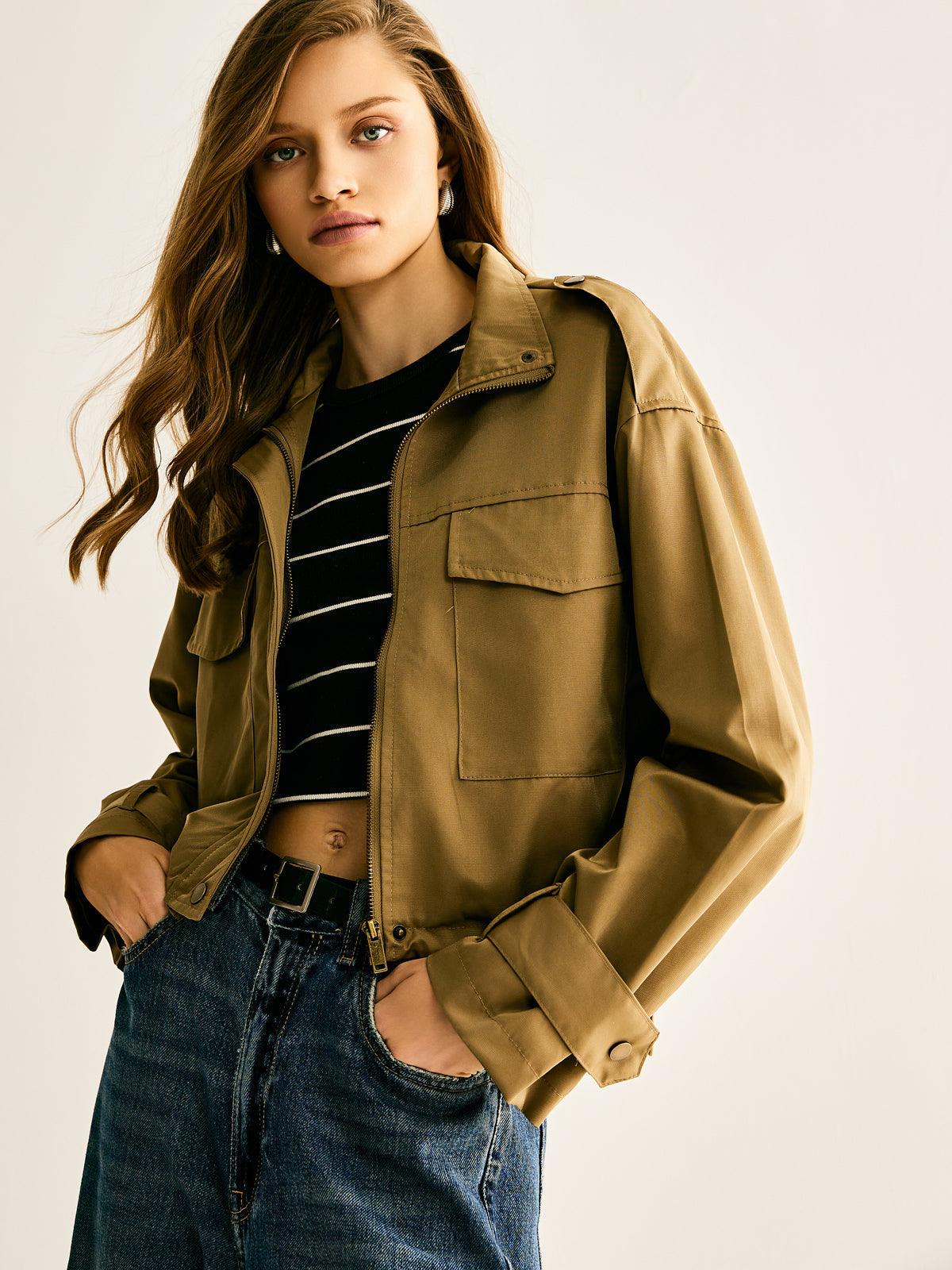 Bold Military Crop Ceket Siaora