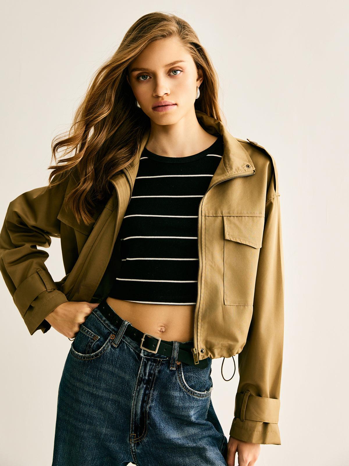Bold Military Crop Ceket Siaora