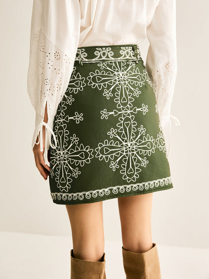 Boheme Desenli Kemerli Etek THESVELTECHIC