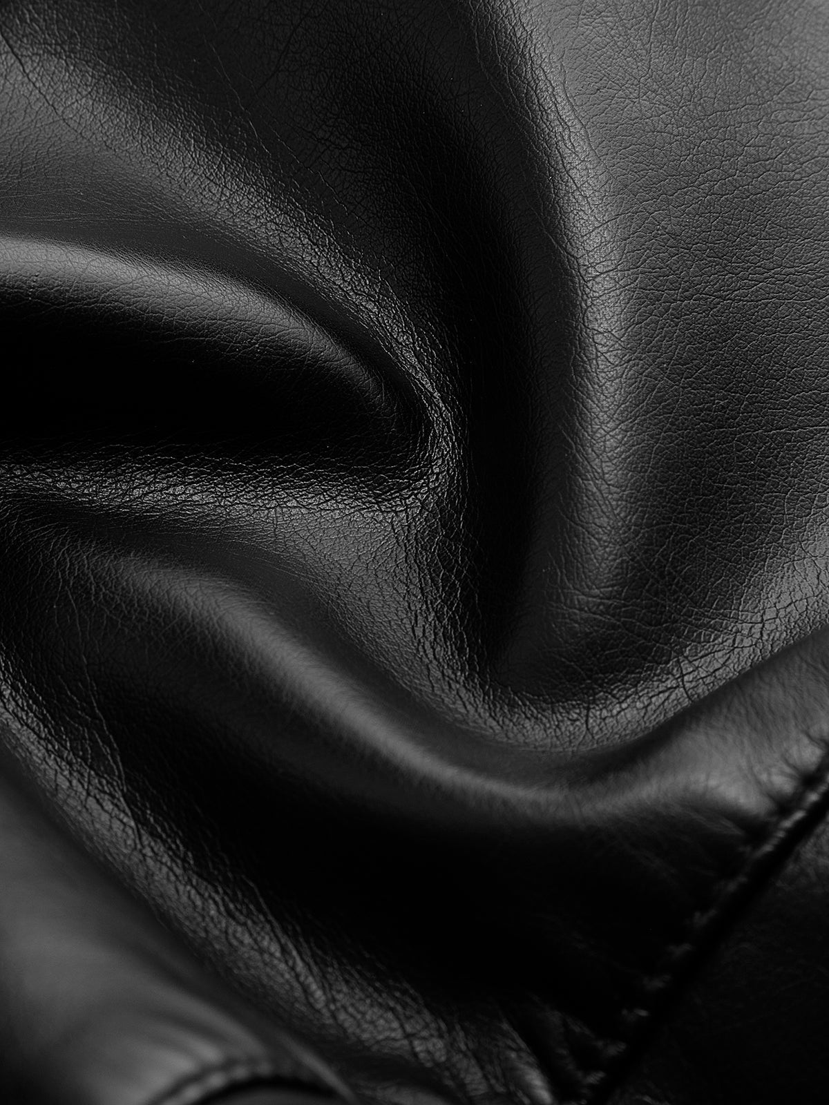 Piping Rivet Düğme PU Deri Ceket Quvarse