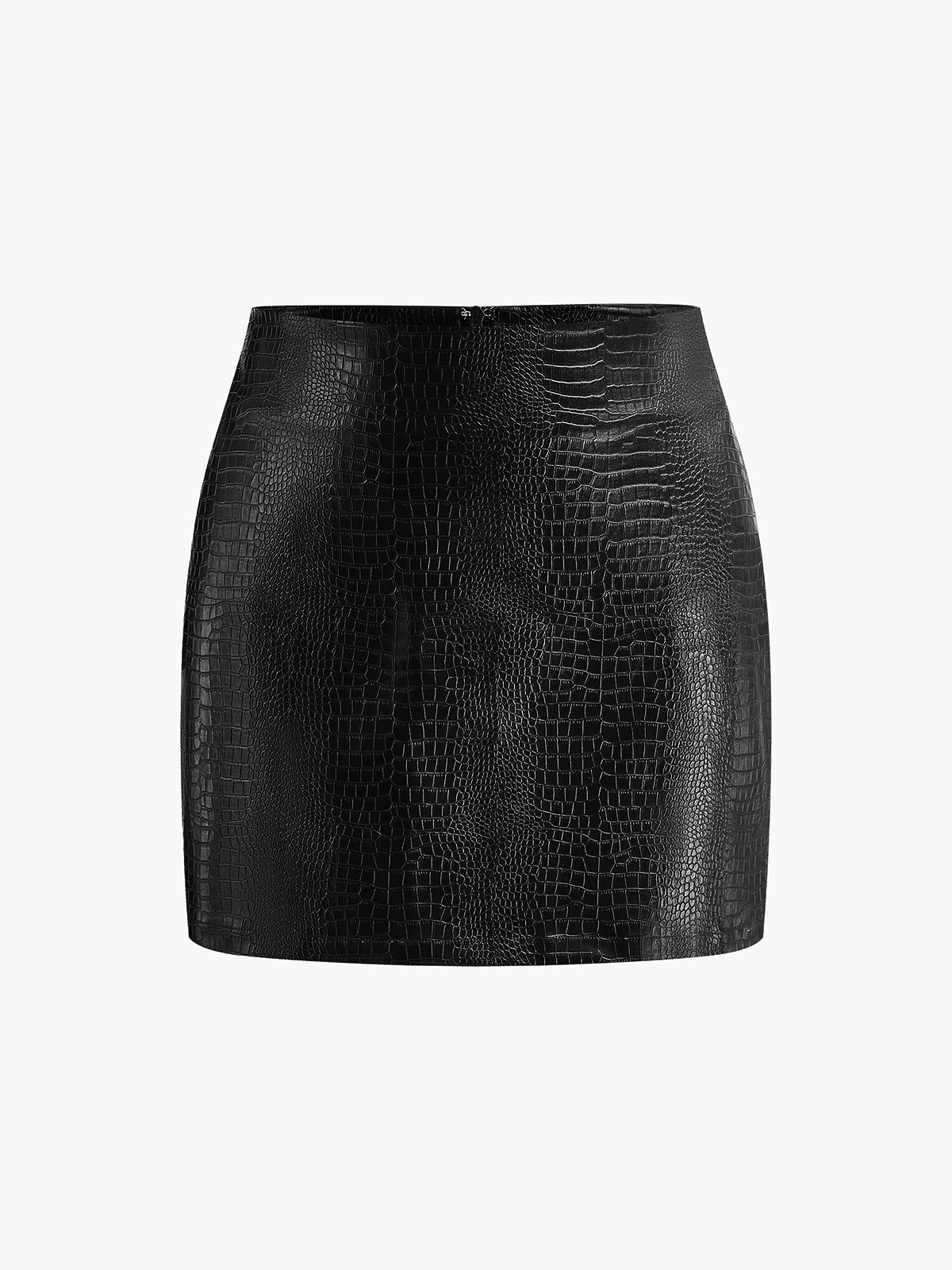Suni Deri Dokulu Mini Etek Shine Aura