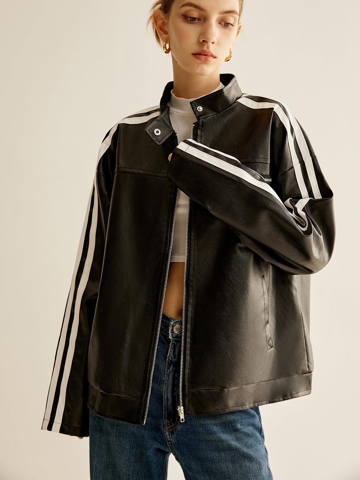 Striker Leather Track Jacket Siaora