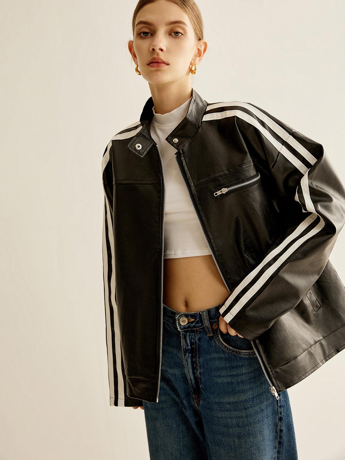 Striker Leather Track Jacket Siaora