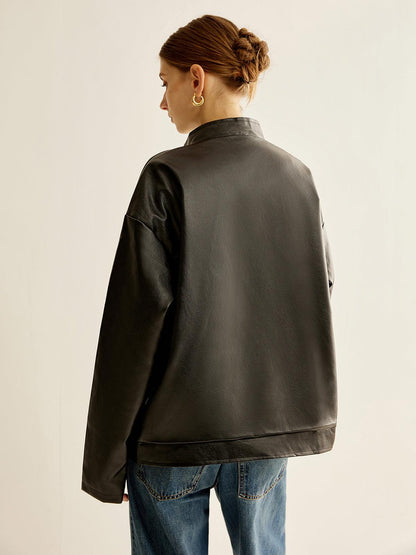 Striker Leather Track Jacket Siaora
