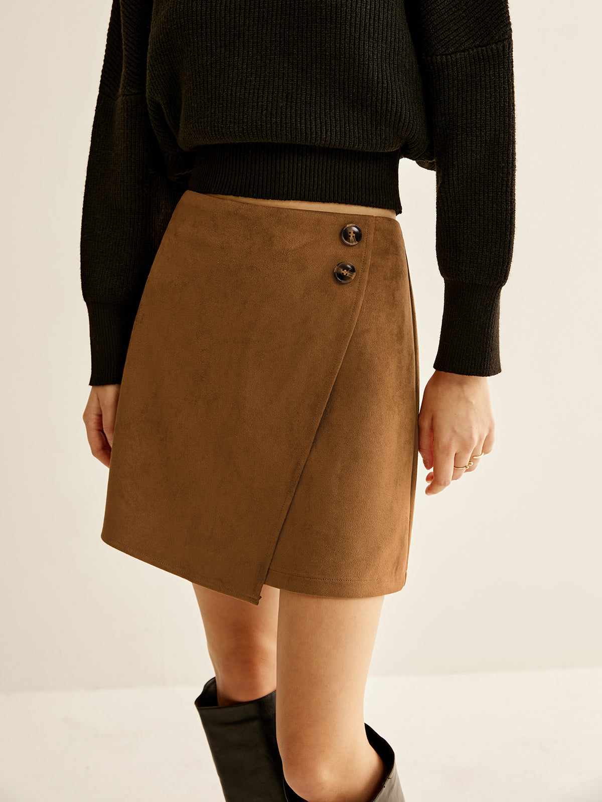 Suede Zipper Wrap Skirt THESVELTECHIC