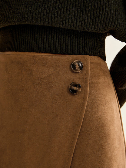 Suede Zipper Wrap Skirt THESVELTECHIC