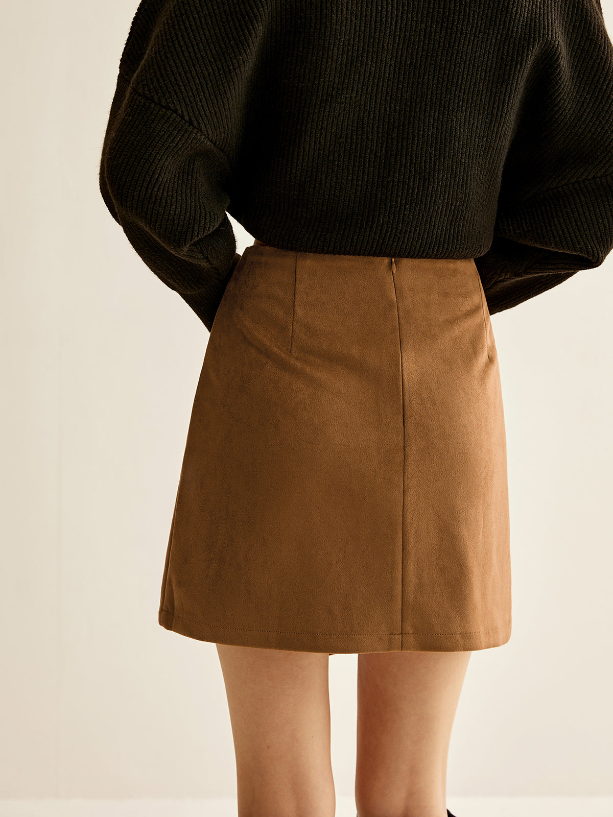 Suede Zipper Wrap Skirt THESVELTECHIC