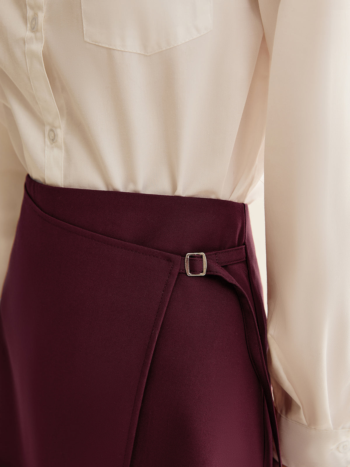 Burgundy Wrap Mini Skirt Siaora