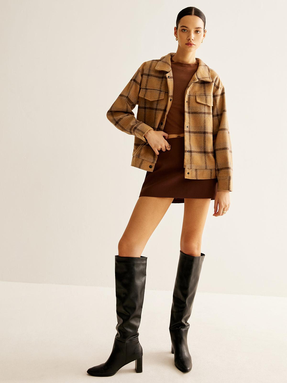Rustic Plaid Overshirt Ceket Siaora