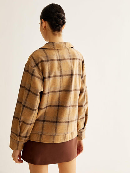 Rustic Plaid Overshirt Ceket Siaora