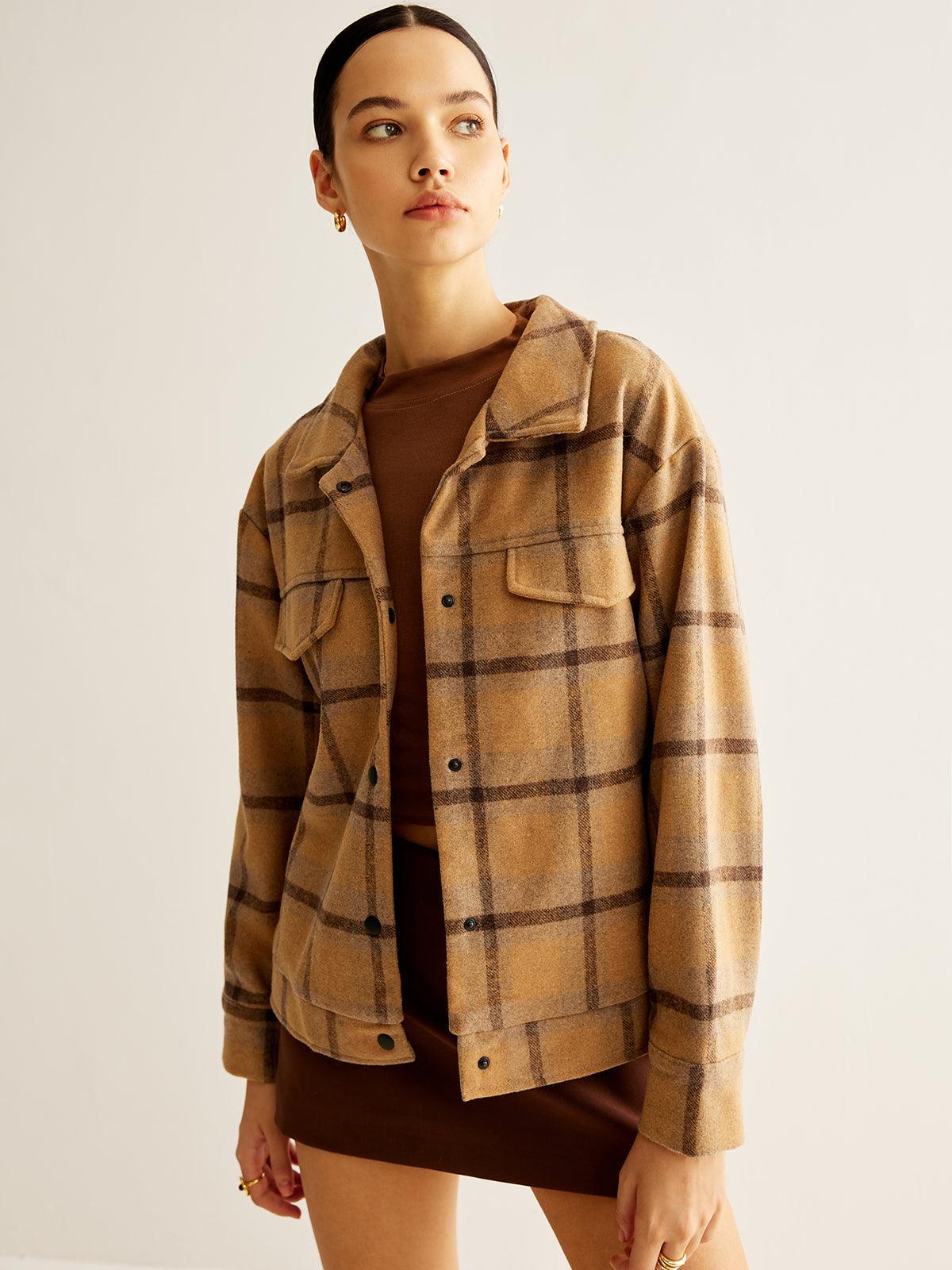 Rustic Plaid Overshirt Ceket Siaora