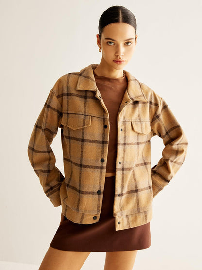 Rustic Plaid Overshirt Ceket Siaora