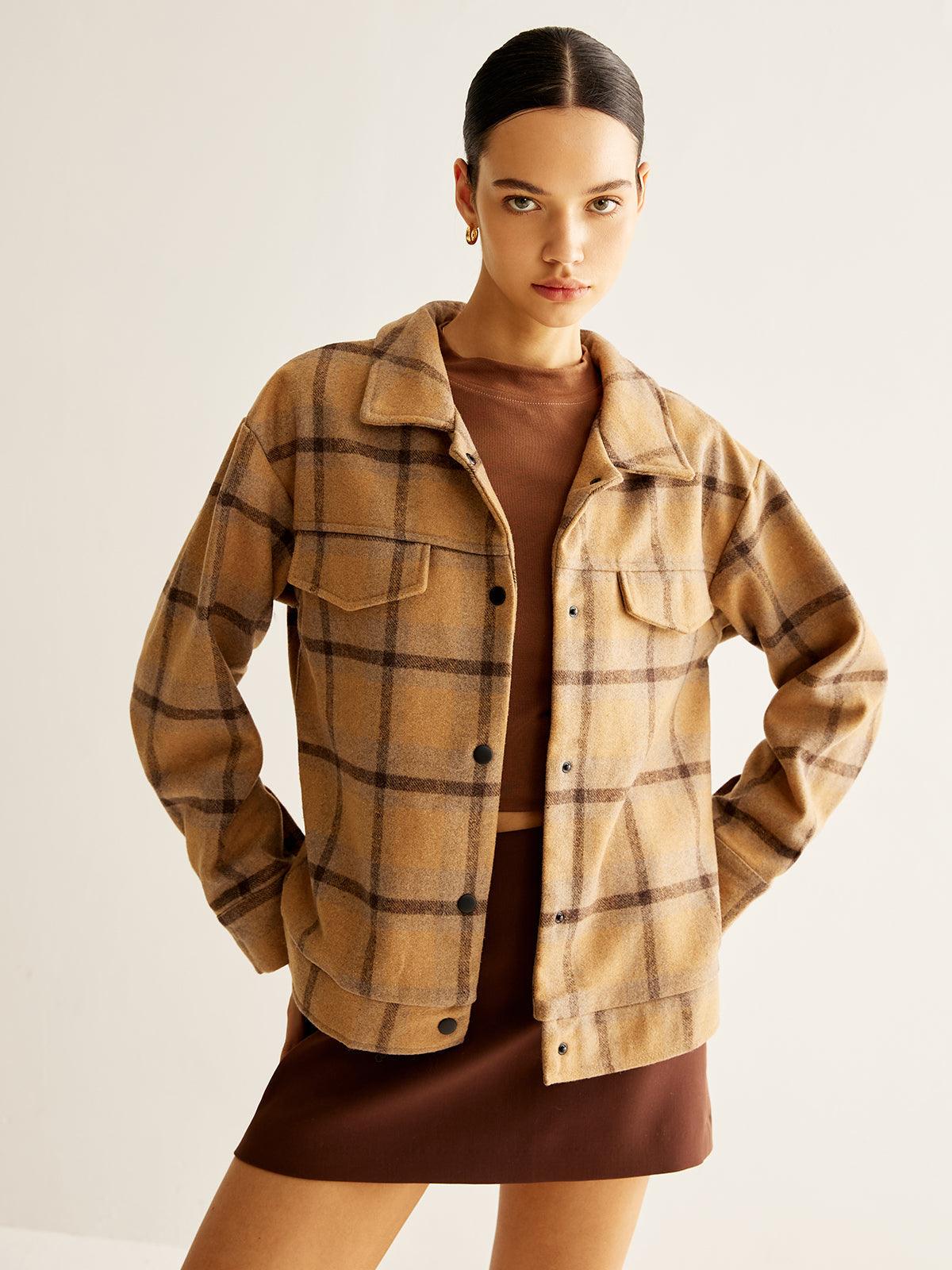 Rustic Plaid Overshirt Ceket Siaora