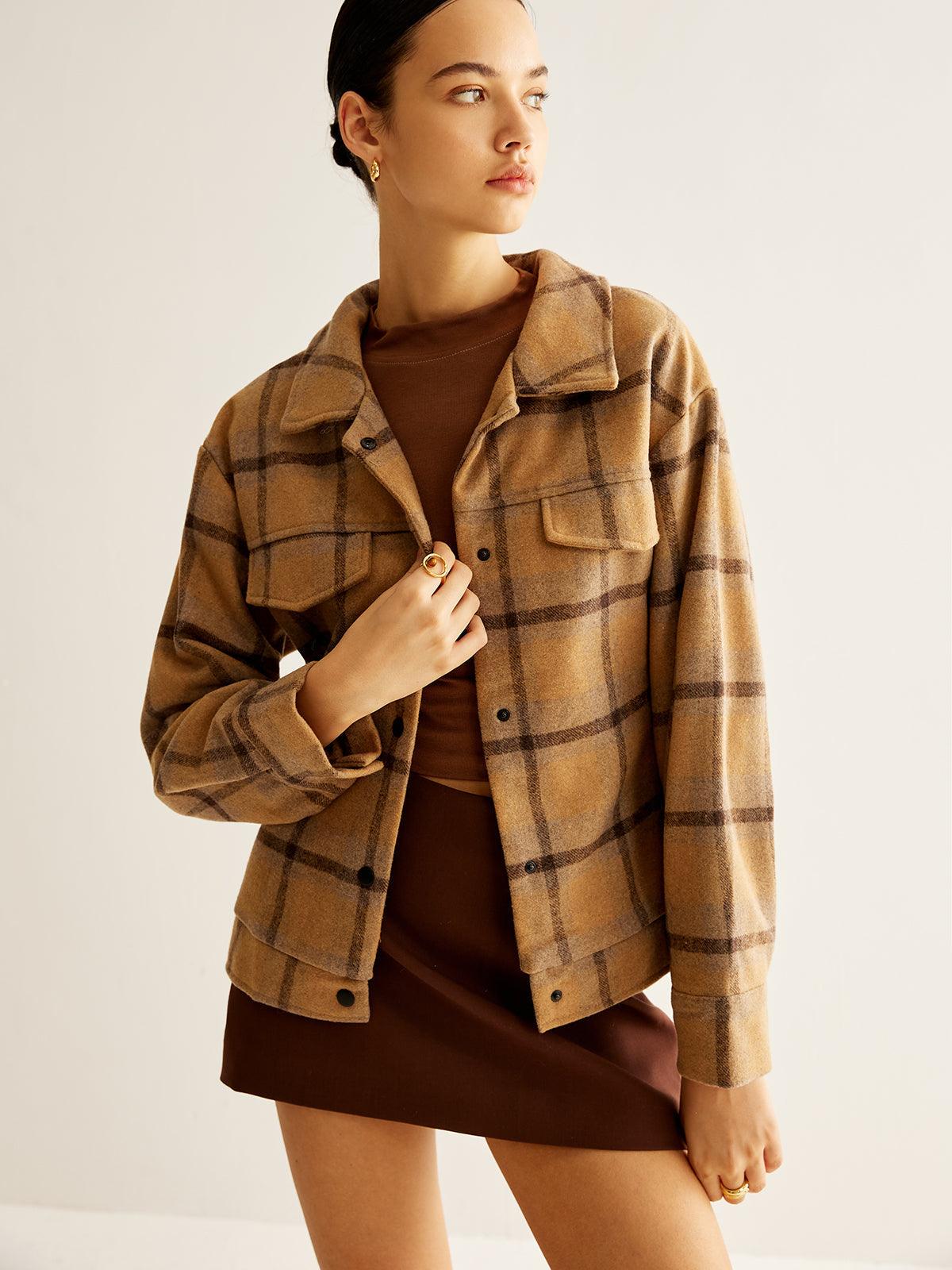 Rustic Plaid Overshirt Ceket Siaora