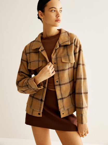Rustic Plaid Overshirt Ceket Siaora