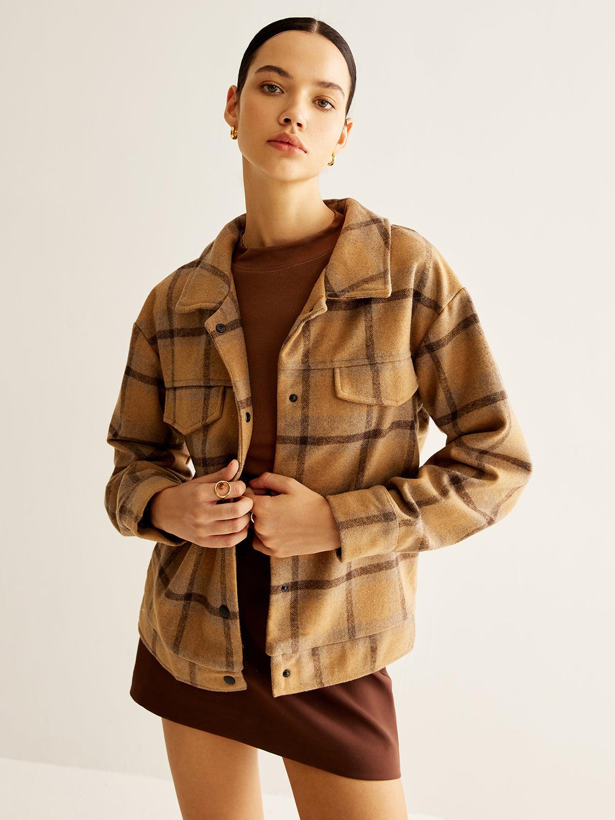 Rustic Plaid Overshirt Ceket Siaora