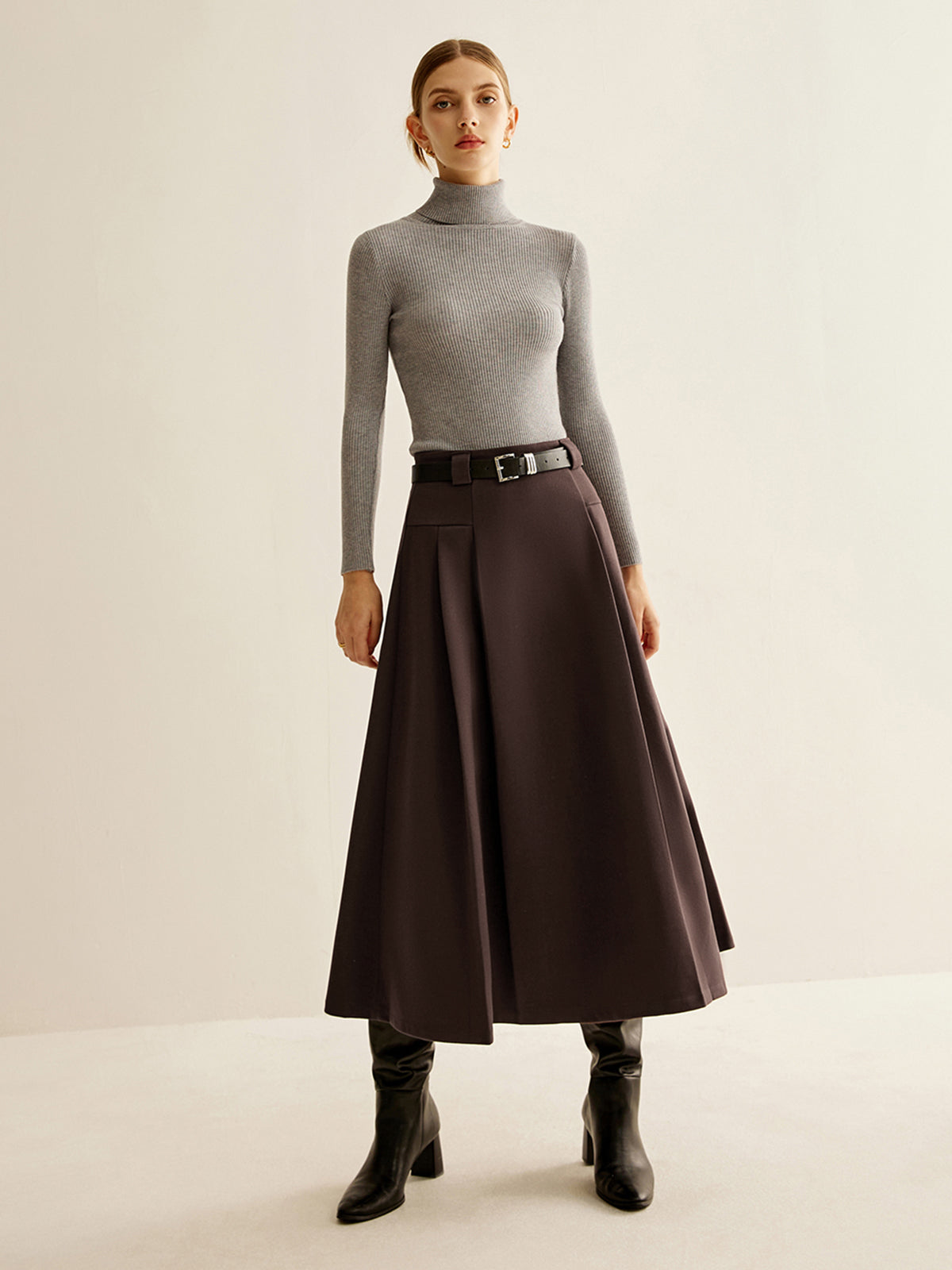 Utility Pleated Belted Skirt THESVELTECHIC