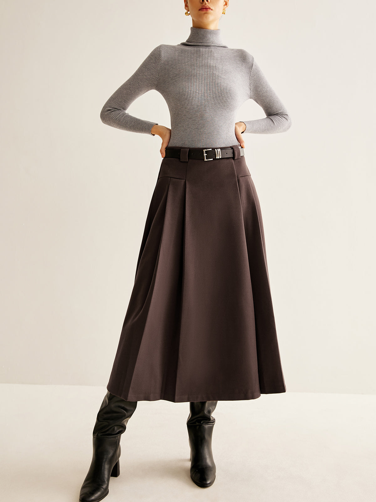 Utility Pleated Belted Skirt THESVELTECHIC