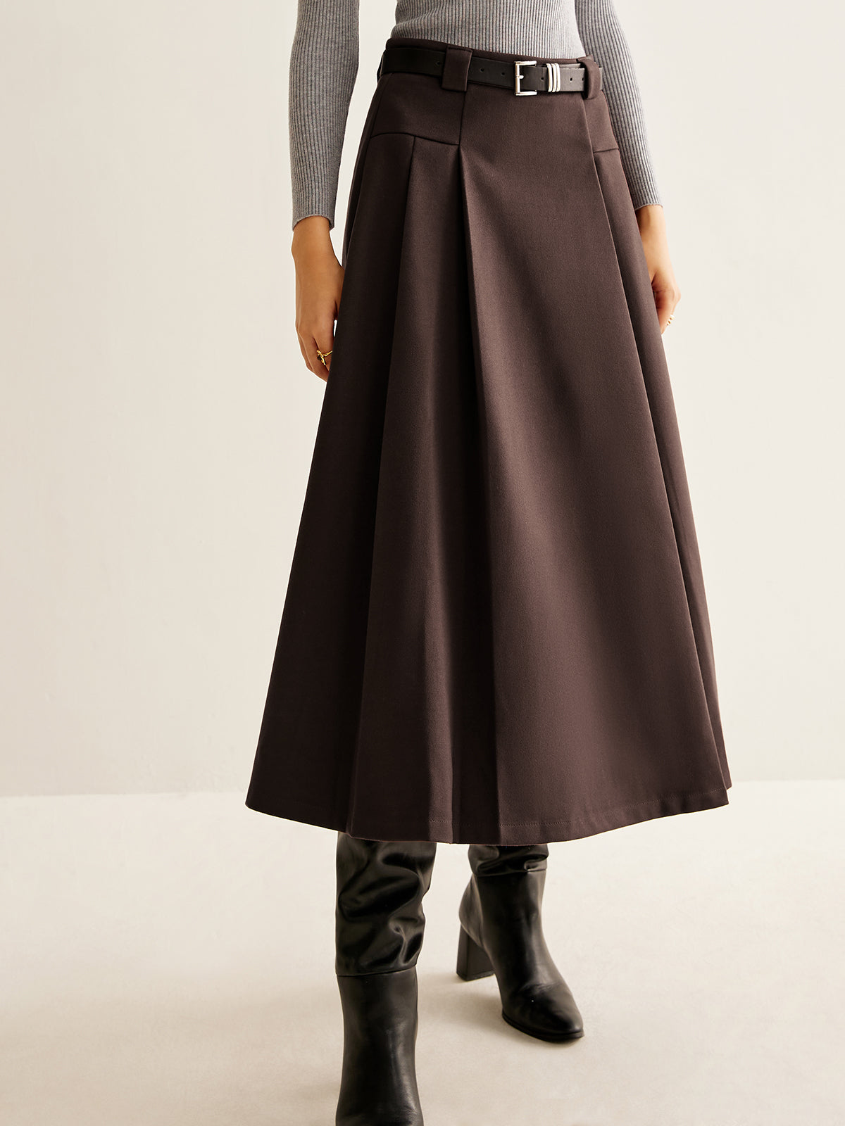 Utility Pleated Belted Skirt THESVELTECHIC