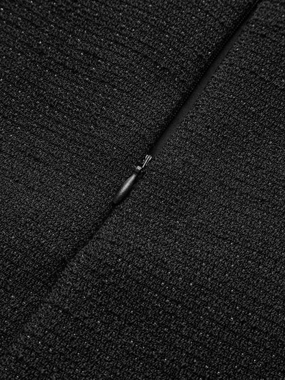 Tweed Çiçekli Boncuklu Fermuarlı Etek Shine Aura